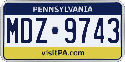 PA license plate MDZ9743
