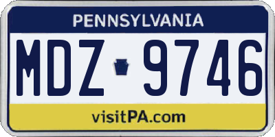 PA license plate MDZ9746