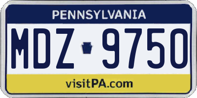 PA license plate MDZ9750