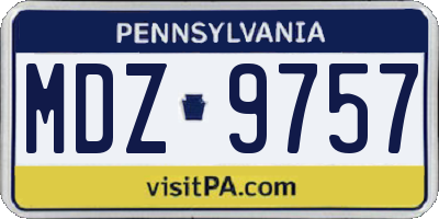 PA license plate MDZ9757