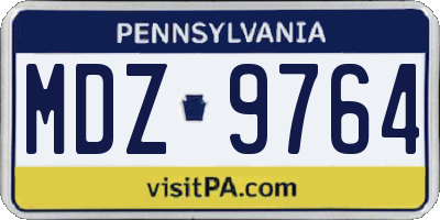 PA license plate MDZ9764