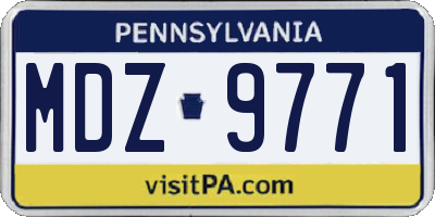 PA license plate MDZ9771