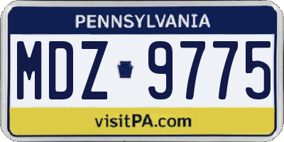 PA license plate MDZ9775