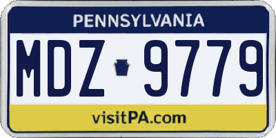 PA license plate MDZ9779