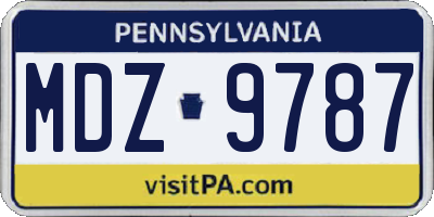PA license plate MDZ9787