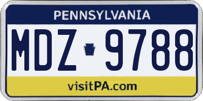 PA license plate MDZ9788