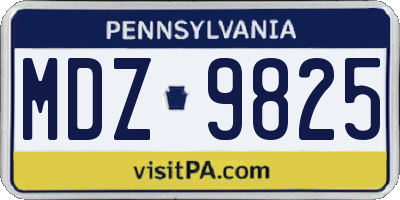 PA license plate MDZ9825