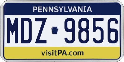 PA license plate MDZ9856