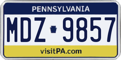 PA license plate MDZ9857