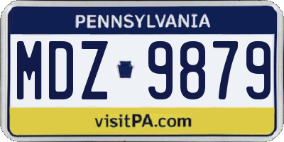 PA license plate MDZ9879