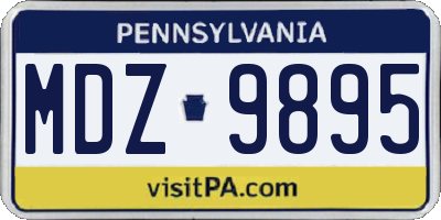 PA license plate MDZ9895