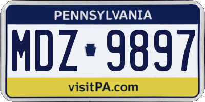 PA license plate MDZ9897