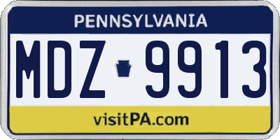 PA license plate MDZ9913