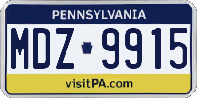 PA license plate MDZ9915