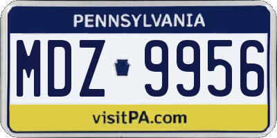PA license plate MDZ9956