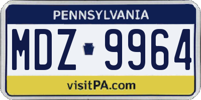 PA license plate MDZ9964