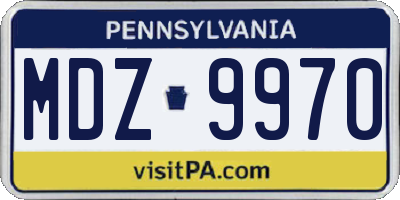 PA license plate MDZ9970