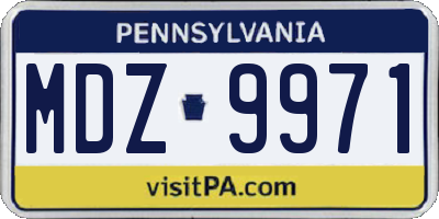PA license plate MDZ9971