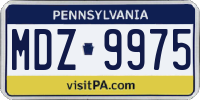 PA license plate MDZ9975