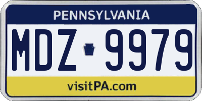 PA license plate MDZ9979
