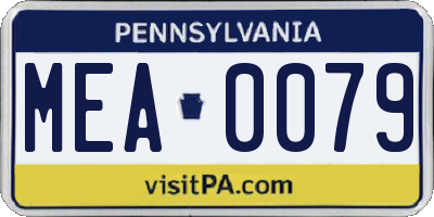 PA license plate MEA0079