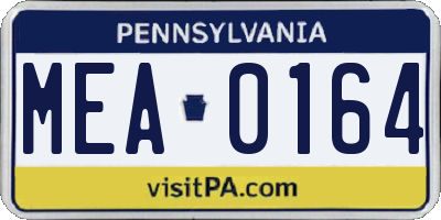 PA license plate MEA0164