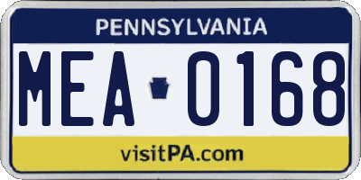 PA license plate MEA0168