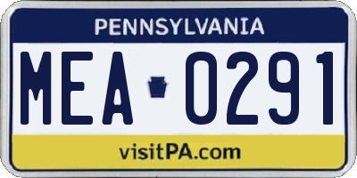 PA license plate MEA0291