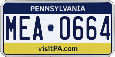 PA license plate MEA0664