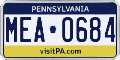 PA license plate MEA0684