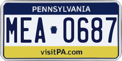 PA license plate MEA0687