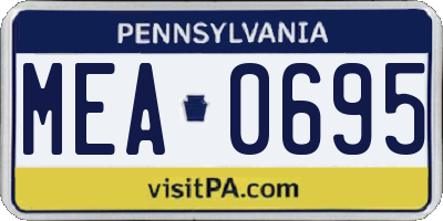 PA license plate MEA0695