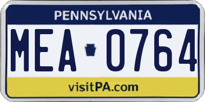 PA license plate MEA0764