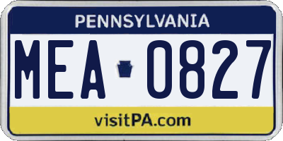 PA license plate MEA0827