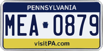 PA license plate MEA0879