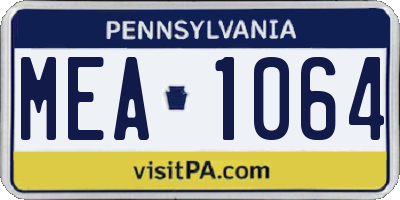 PA license plate MEA1064