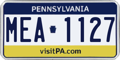 PA license plate MEA1127