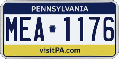 PA license plate MEA1176