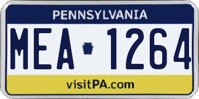 PA license plate MEA1264