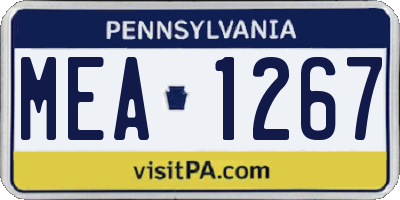 PA license plate MEA1267