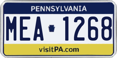 PA license plate MEA1268