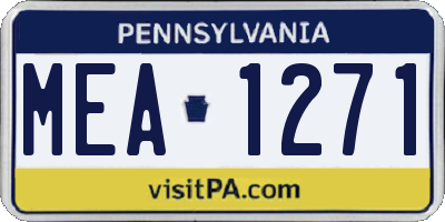 PA license plate MEA1271