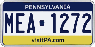 PA license plate MEA1272