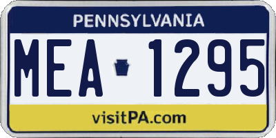 PA license plate MEA1295