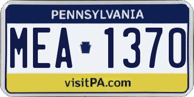 PA license plate MEA1370