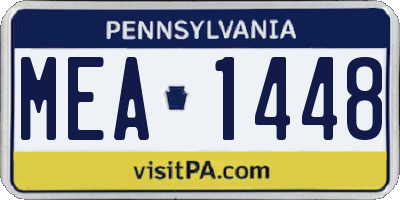 PA license plate MEA1448
