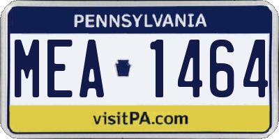 PA license plate MEA1464
