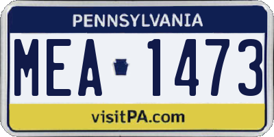 PA license plate MEA1473