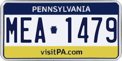 PA license plate MEA1479