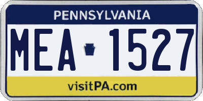 PA license plate MEA1527